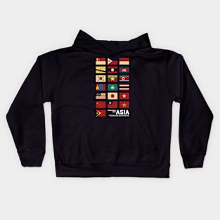 Asia Country Flags Set Kids Hoodie